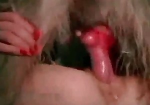 Huge dog cock fits her pussy perfectly 