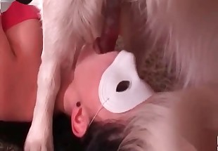 Black-haired, cock in her mouth
